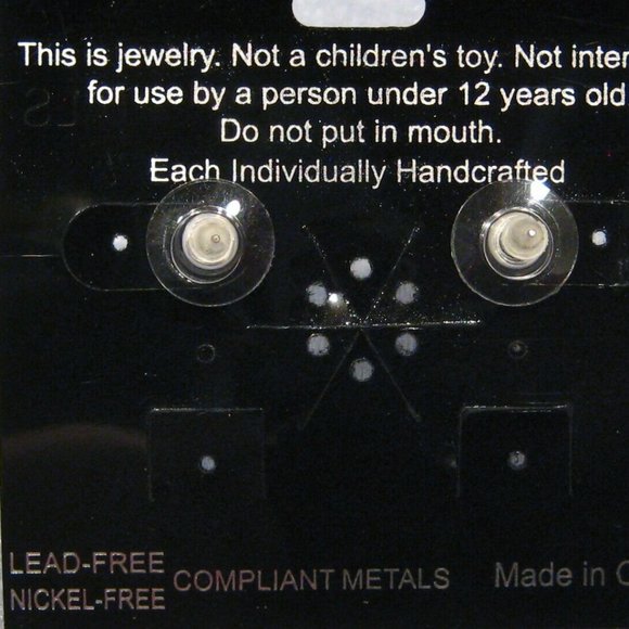 LAUREN SPENCER MERMAID BLUE/PINK CRYSTALS EARRINGS - Picture 3 of 6